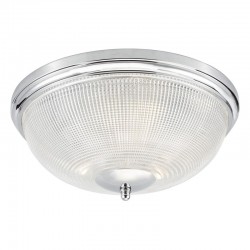 52262-003 Chrome 3 Light Flush with Prismatic Glass 52262-003 Chrome 3 Light Flush with Prismatic Glass