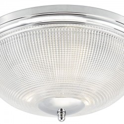 52262-003 Chrome 3 Light Flush with Prismatic Glass