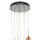 37853-003 Black Chrome 15 Light Cluster Pendant with Multicoloured Glasses