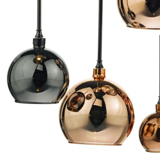 22873-003 Black Chrome 15 Light over Island Fitting with Multicoloured Glasses 22873-003 Black Chrome 15 Light over Island Fitting with Multicoloured Glasses