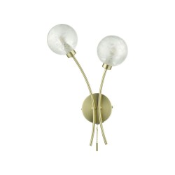 61639-003 Satin Brass 2 Light Wall Lamp with Decorative Glasses
