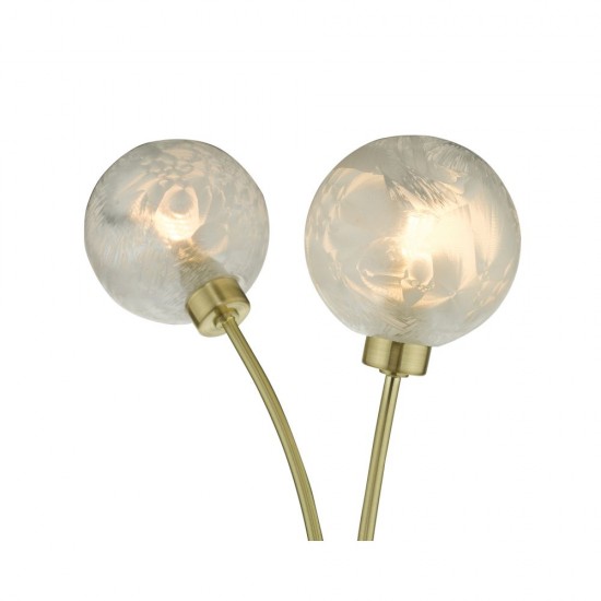 61639-003 Satin Brass 2 Light Wall Lamp with Decorative Glasses