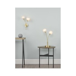 61639-003 Satin Brass 2 Light Wall Lamp with Decorative Glasses