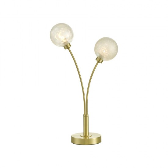 61640-003 Satin Brass 2 Light Table Lamp with Decorative Glasses