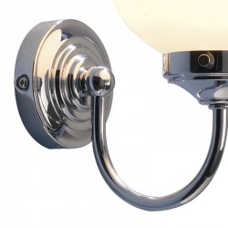 4125-003 Bathroom Chrome Wall Lamp with Opal Glass Globe