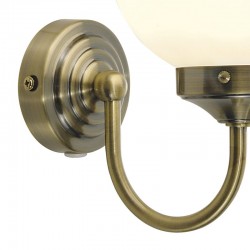 4126-003 Bathroom Brass Wall Lamp with Opal Glass Globe