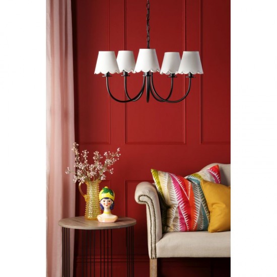 74728-003 Matt Black 5 Light Centre Fitting