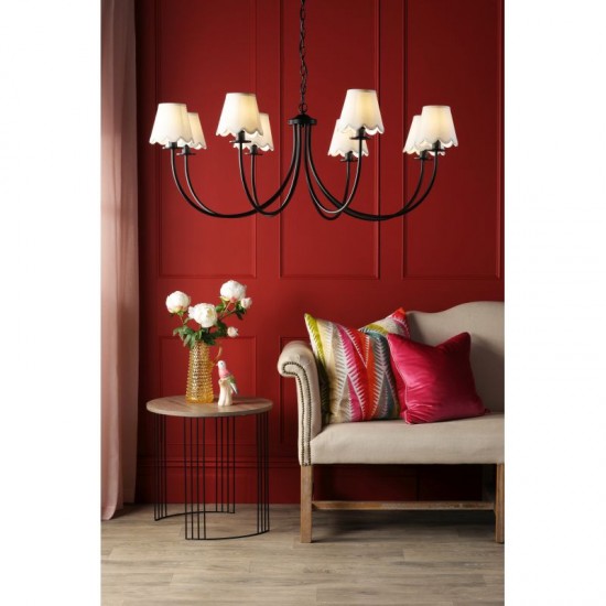 74731-003 Matt Black 8 Light Centre Fitting