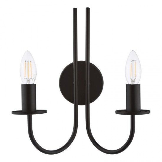 74734-003 Matt Black 2 Light Wall Lamp