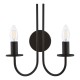 74734-003 Matt Black 2 Light Wall Lamp