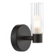 74749-003 Black Wall Lamp with Frosted & Ribbed Glass IP44
