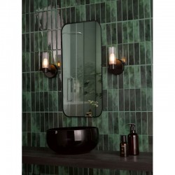 74749-003 Black Wall Lamp with Frosted & Ribbed Glass IP44