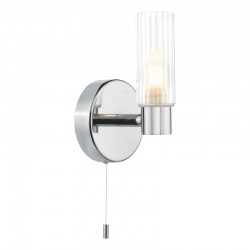 74750-003 Chrome Wall Lamp with Frosted & Ribbed Glass IP44