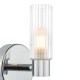 74750-003 Chrome Wall Lamp with Frosted & Ribbed Glass IP44