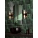 74751-003 Black 2 Light Wall Lamp with Frosted & Ribbed Glass IP44