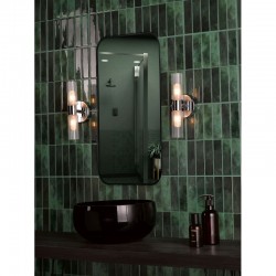 74752-003 Chrome 2 Light Wall Lamp with Frosted & Ribbed Glass IP44