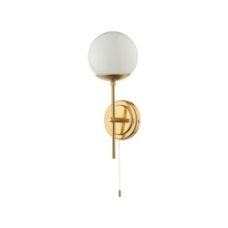 61641-003 Natural Brass Wall Lamp with Opal Glass  61641-003 Natural Brass Wall Lamp with Opal Glass