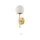 61641-003 Natural Brass Wall Lamp with Opal Glass