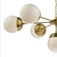 1329-003 Natural Brass 7 Light Centre Fitting with Opal Glasses