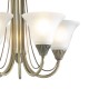 4203-003 Antique Brass 5 Light Centre Fitting with White Glasses