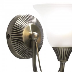 4204-003 Antique Brass Wall Lamp with Opal Glass