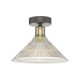 61642-003 Antique Brass Flush with Prismatic Clear Glass