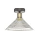 61642-003 Antique Brass Flush with Prismatic Clear Glass