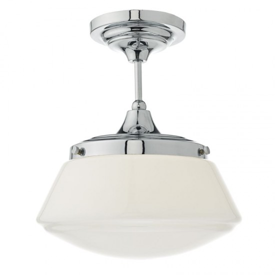 22887-003 Bathroom Polish Chrome Ceiling Lamp with Opal Glass
