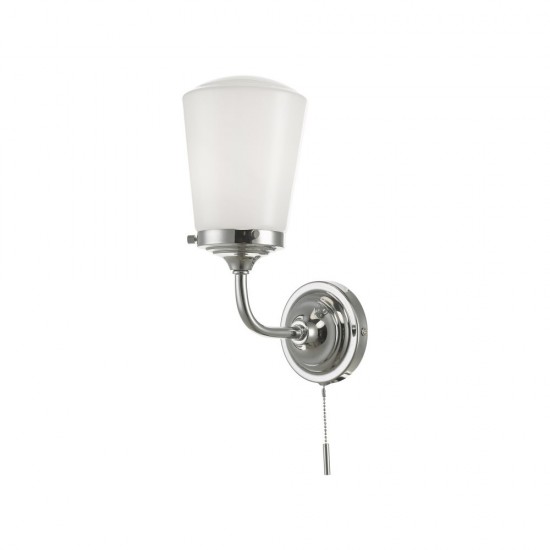 61645-003 Bathroom Polished Chrome and Opal Glass Wall Lamp 61645-003 Bathroom Polished Chrome and Opal Glass Wall Lamp