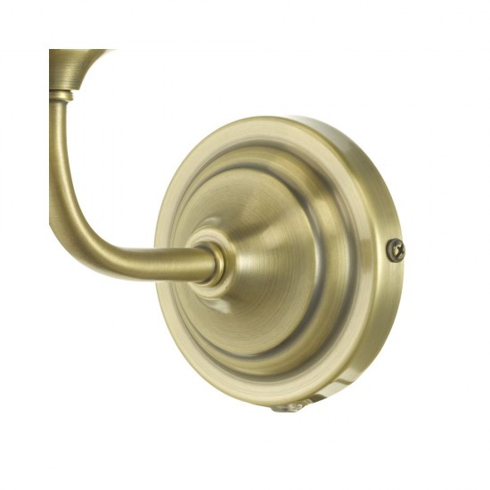 61646-003 Bathroom Antique Brass and Opal Glass Wall Lamp 61646-003 Bathroom Antique Brass and Opal Glass Wall Lamp