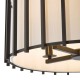 74753-003 Matt Black 4 Light Pendant with Ivory Linen Shade