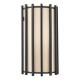 74754-003 Matt Black Wall Lamp with Ivory Linen Shade