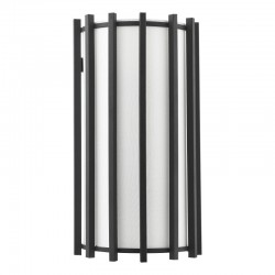 74754-003 Matt Black Wall Lamp with Ivory Linen Shade