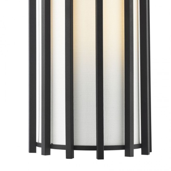 74754-003 Matt Black Wall Lamp with Ivory Linen Shade