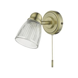 61648-003 Antique Brass Spotlight with Ribbed Glass 61648-003 Antique Brass Spotlight with Ribbed Glass