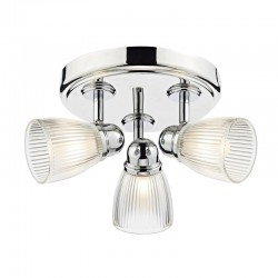 32107-003 Bathroom Chrome 3 Light Spotlights with Ribbed Glasses 32107-003 Bathroom Chrome 3 Light Spotlights with Ribbed Glasses