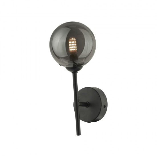 61651-003 Black Wall Lamp with Smoked Mirrored Glass