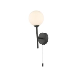 61652-003 Black Wall Lamp with White Glass