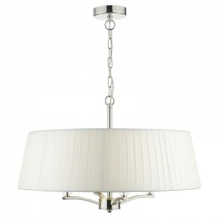 22894-003 Polished Nickel 4 Light Pendant with Ivory Ribbon Shade 22894-003 Polished Nickel 4 Light Pendant with Ivory Ribbon Shade
