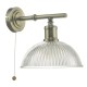 52011-003 Antique Brass Wall Lamp with Prismatic Glass