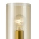 79492-003 Satin Gold Wall Lamp with Ribbed Amber Glass