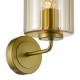 79492-003 Satin Gold Wall Lamp with Ribbed Amber Glass