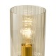 79494-003 Satin Gold Table Lamp with Ribbed Amber Glass