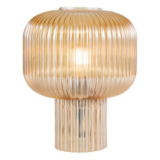 74774-003 Amber Ribbed Glass Table Lamp