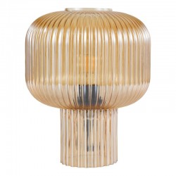 74774-003 Amber Ribbed Glass Table Lamp