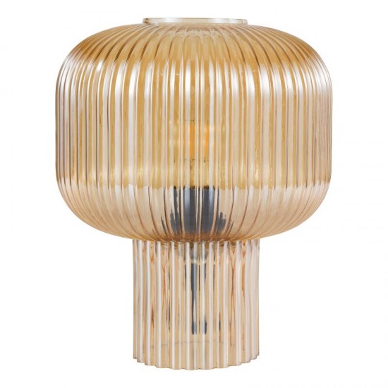 74774-003 Amber Ribbed Glass Table Lamp