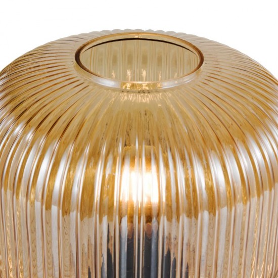 74774-003 Amber Ribbed Glass Table Lamp