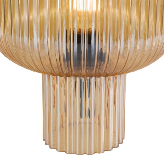 74774-003 Amber Ribbed Glass Table Lamp