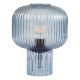 74776-003 Blue Ribbed Glass Table Lamp