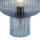 74776-003 Blue Ribbed Glass Table Lamp